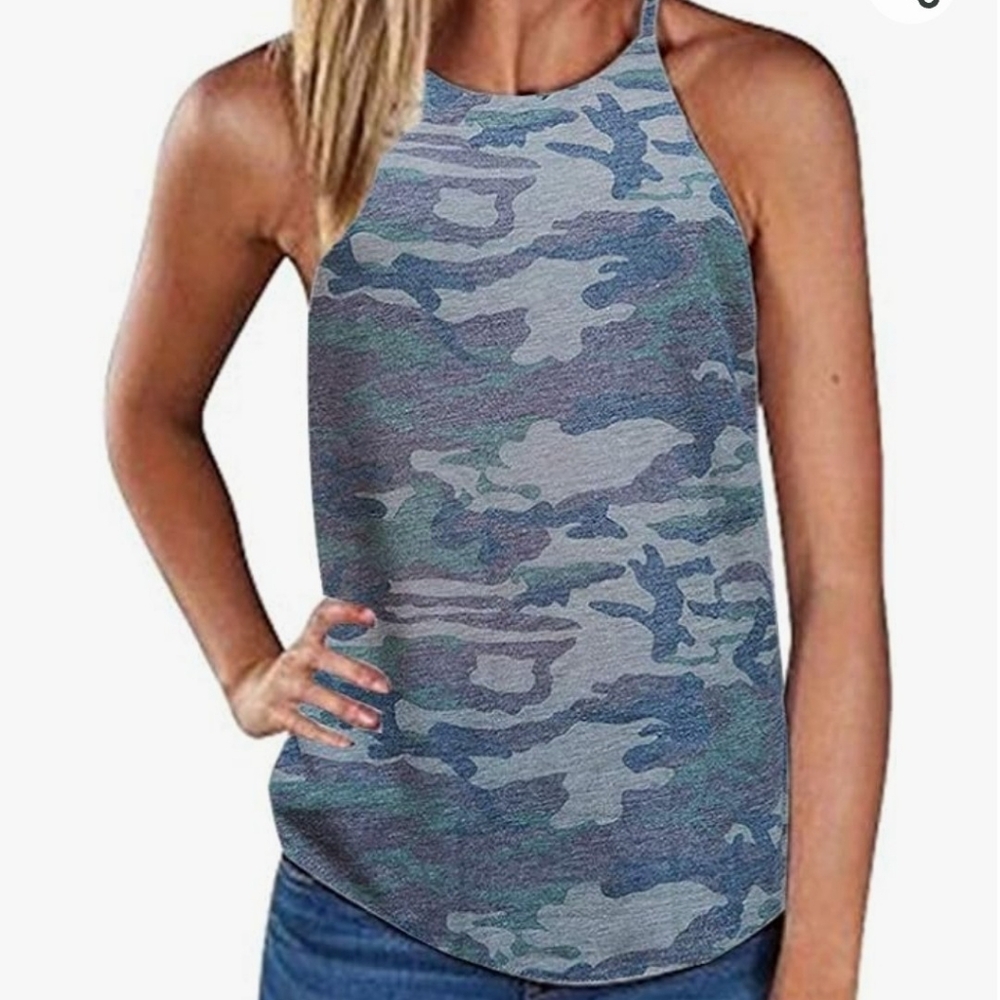 Sherosa Women's Casual Halter Top Spaghetti Strap Tank Top Camis Shirt